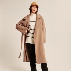 Brown Slouchy Belted Wool-Blend Coat